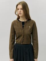 ROUND SKASHI KNIT CARDIGAN BROWN