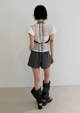 PUFF SLEEVE SHEER TEE
