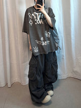 ホワッツノーピグメントストライプTシャツ