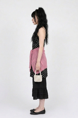 BOLD POLKA DOT LACE-NECK SLIP DRESS (2COLORS!)