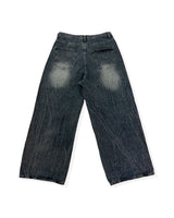 Phil Cat-Washing Crack Wide Denim