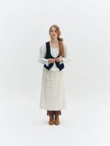 Square Frill Blouse (White)
