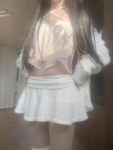 ining strap frill top (ivory)