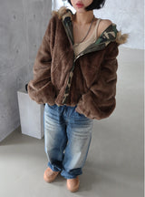 [UNISEX] リバーシブルカモフラージュフーディージャケット