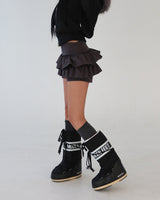 Suede cancan skirt pantskirt