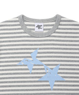 ストライプツインスターリンガー半袖Tシャツ ライトグレー(CV2GMUT505A)