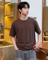 26SS★ メンズクロップドシルケット半袖Tシャツ