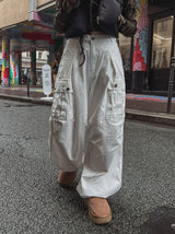 3スナップピンタックワイドカーゴパンツ