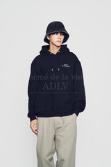 24FW アップサイドダウンロゴナッピングズリーフーディーブラック