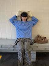 春夏新作オリジナルデザイン小さな翼プリントパッチワークレイヤードTシャツ