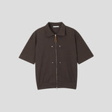 Summer bante collar short-sleeved cardigan