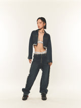 LOW-RISE DENIM PANTS (FOR UNISEX)