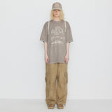 Washing Cotton Cargo Banding Pants Vintage Beige