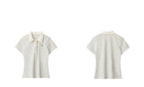 Cozy Stripe Collar Tee 231949406