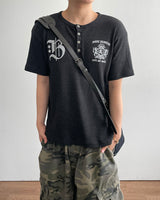 シールド ヘンリーネック ワッフル ショートスリーブ Tシャツ