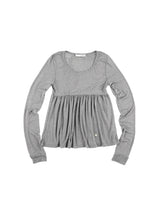 SILKY SCOOPNECK T (STRIPE GREY)