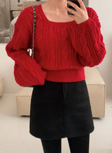 Merry Twisted Puff Square Knit (11color)