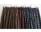 Ronnie checkered frill long skirt