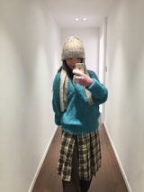 Grunge Button-Up Checkered Skirt (2 Colors)