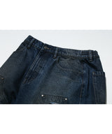 Double Knee Bermuda Pants (Dirty Blue)