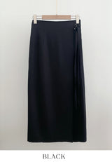 Ever Buckle Strap Wrap Long Skirt