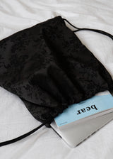 Flower Satin Backpack_Black