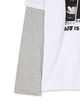 グランジロックレイヤード長袖Tシャツ