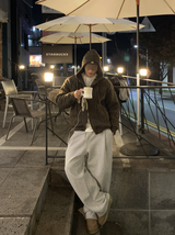 Crew Daily Two Way Hooded Knit Padding