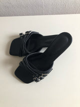 ベルト オープントゥ ヒールサンダル
