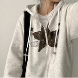 Suffle Star Vintage Two-Way Hooded Zip-Up