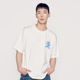 [24SS] クレヨンスリーベアアートワーク半袖Tシャツ　クリーム