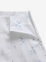 Floral flare skirt (White)