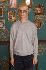 LAYERED V NECK KNIT / GREY