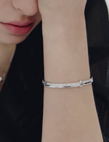 26SS★ H-Link AB(W) Duo Line Pave Bangle