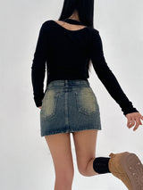 [SOFT-FIT/BODY SHAPING/SCARF SET] SCARF & CHOKER TEE - 2 COLOR
