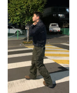 Washed Cargo Biker Pants