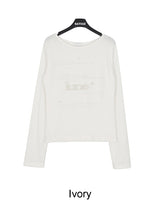 マロンプリントテンション長袖Tシャツ