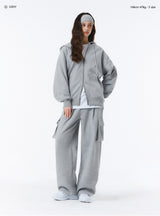 [Unisex] BASIC LINE OVER FIT 2-WAY ZIP-UP (4color)