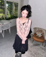 (3color) Flower Lace Soft Cardigan