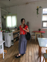 Vesty Check Long Skirt (2color)