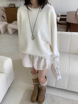 [UNISEX] Cloudy Season Overfit Angora Crewneck Long Sleeve Knit (7 colors)