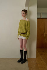 Cinnamon cable knit_olive