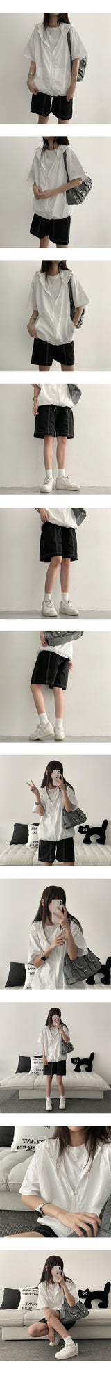 MoN Summer Windbreaker Nylon Hooded Vest Jumper