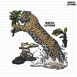 レインフォレストダークパープルデニムウォッシュドTシャツ (Jungle Cheetah)