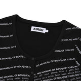 BOUQUET GIRL WORDING SHORT SLEEVE CARDIGAN [BLACK]