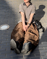 リフォールドSSコットンツータックワイドパンツ