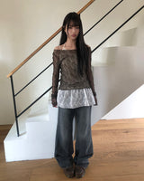 ドエルブーツカットウォッシュドデニムパンツ