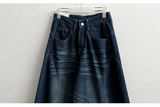 Ipp vintage washing round incision denim wide pants