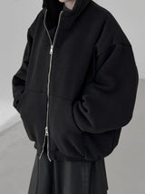(unisex) オーバーフィットパディットフードジップアップ