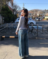 プレミアボタンVネック長袖Tシャツ